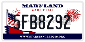5FB8292 license plate in Maryland