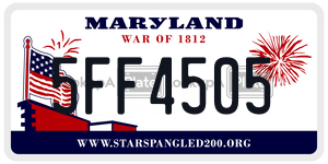 5FF4505 license plate in Maryland