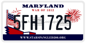 5FH1725  license plate in MD