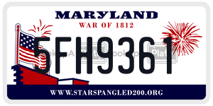 5FH9361  license plate in MD