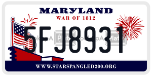 5FJ8931 license plate in Maryland