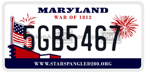 5GB5467 license plate in Maryland