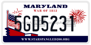 5GD5231 license plate in Maryland