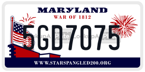 5GD7075  license plate in MD