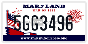 5GG3496 license plate in Maryland