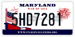 5HD7281  license plate in MD