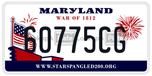 60775CG license plate in Maryland