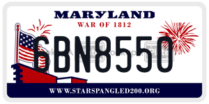 6BN8550 license plate in Maryland