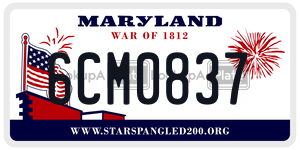 6CM0837 license plate in Maryland
