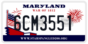 6CM3551  license plate in MD