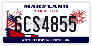 6CS4855 license plate in Maryland
