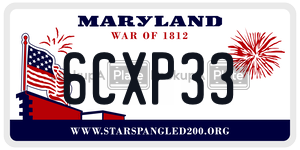 6CXP33 license plate in Maryland