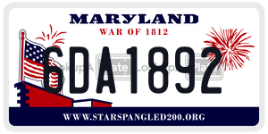 6DA1892 license plate in Maryland