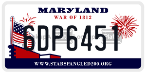6DP6451  license plate in MD