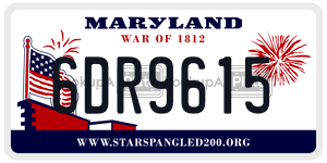 6DR9615 license plate in Maryland