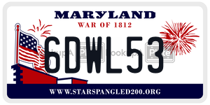 6DWL53 license plate in Maryland