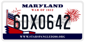 6DX0642 license plate in Maryland