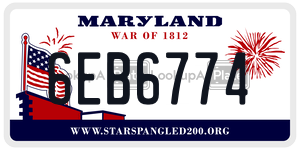 6EB6774 license plate in Maryland