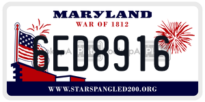 6ED8916 license plate in Maryland