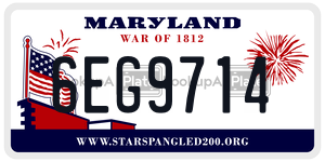 6EG9714  license plate in MD