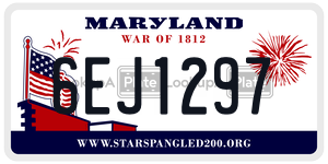 6EJ1297 license plate in Maryland