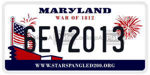 6EV2013 license plate in Maryland