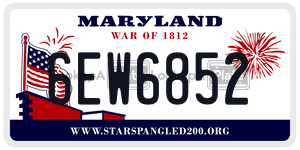 6EW6852 license plate in Maryland