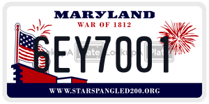 6EY7001 license plate in Maryland