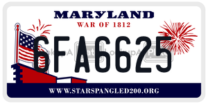 6FA6625 license plate in Maryland