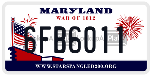 6FB6011 license plate in Maryland
