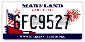 6FC9527  license plate in MD