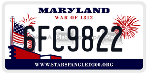6FC9822 license plate in Maryland
