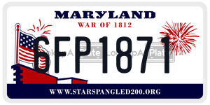 6FP1871  license plate in MD