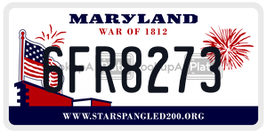 6FR8273  license plate in MD