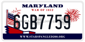 6GB7759 license plate in Maryland