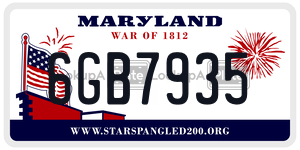 6GB7935 license plate in Maryland