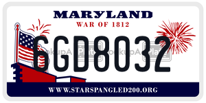 6GD8032 license plate in Maryland