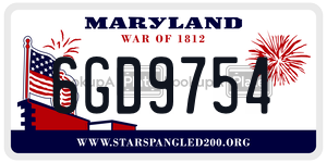 6GD9754 license plate in Maryland