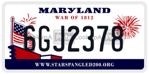 6GJ2378 license plate in Maryland