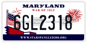 6GL2318  license plate in MD