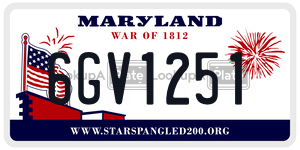 6GV1251  license plate in MD