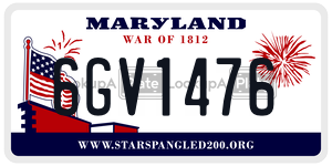 6GV1476 license plate in Maryland