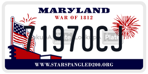71970CJ license plate in Maryland