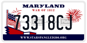 73318CJ license plate in Maryland