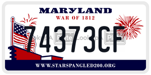 74373CF  license plate in MD