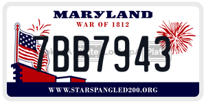 7BB7943 license plate in Maryland