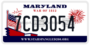 7CD3054 license plate in Maryland