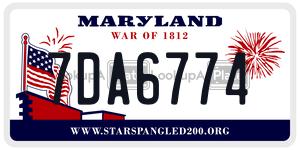 7DA6774  license plate in MD