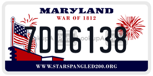 7DD6138 license plate in Maryland