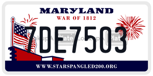 7DE7503  license plate in MD